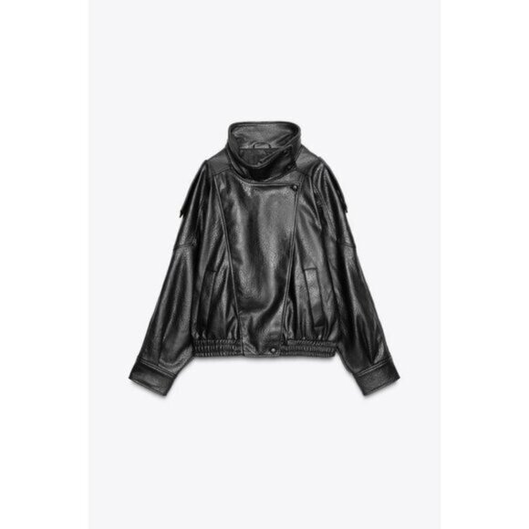 ZARA FAUX LEATHER JACKET - Picture 9 of 11